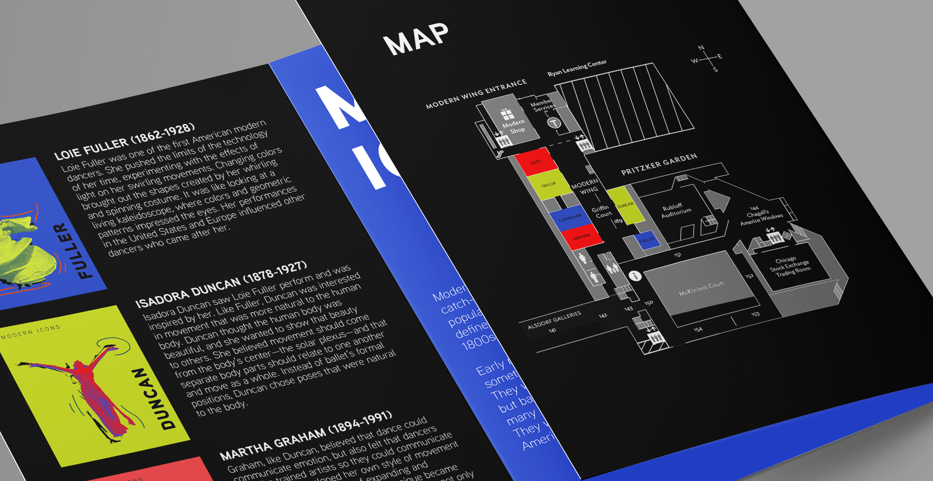 The outside of the exhibition brochure, folded